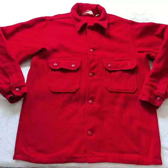Vintage Boy Scouts of America Official Jacket Red Wool Size Adult 42 Men's