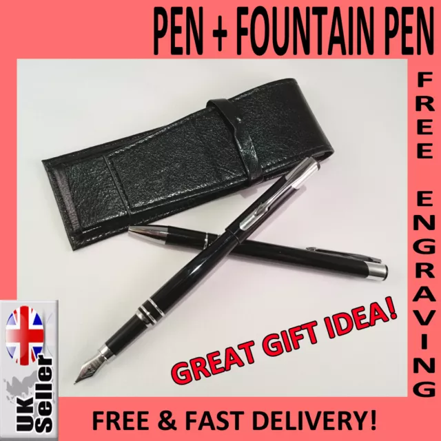 PERSONALISED ENGRAVED Pen & Fountain Pen Set - Birthday Christmas Teacher GIFT !