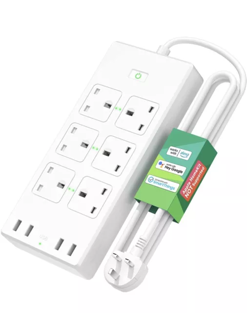 Meross Smart Power Strip WiFi Plug  6 AC Outlets 4 USB Ports Surge Protection