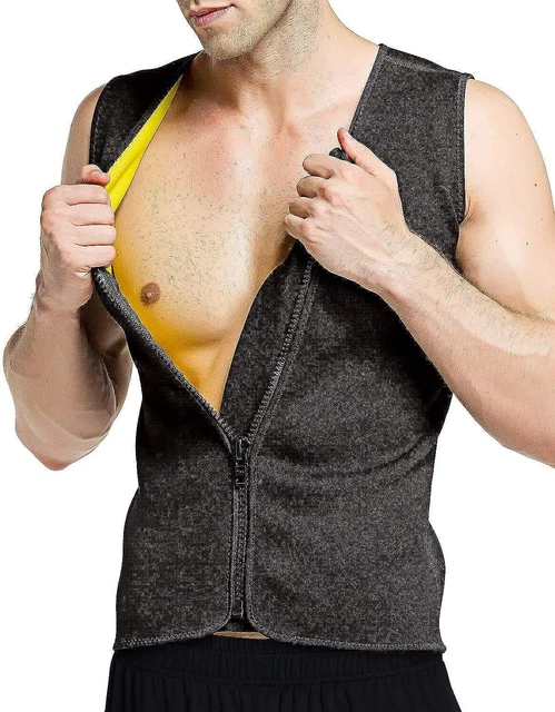Canotta Sportiva Da Uomo Sauna Shapewear Senza Maniche Neoprene Gilet Dimagrante