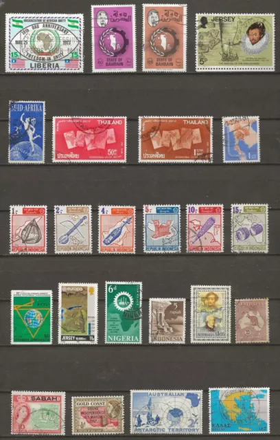 THEMATIC - MAPS/COUNTRY OUTLINES - Lot 4 - 30+ different stamps - good condition