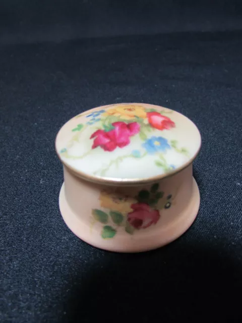 Royal Worcester Hand Painted Mini Circular Lidded Box c.1913