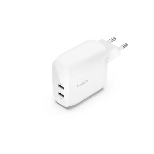 Belkin 60W Dual USB-C Ladegerät mit Power Deliver doppel Steckplätze Weiß NEU