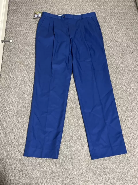 Gabicci Trousers Mens 36W 32L Blue Vintage 80's BNWT Straight Fit