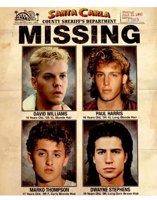 The Lost Boys Santa Clara Missing Poster Keifer Sutherland 8x10 Picture Celebrit