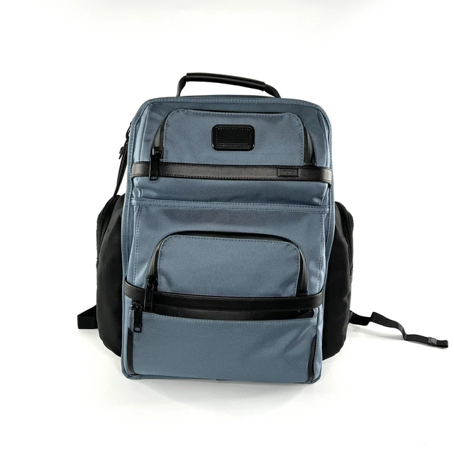 TUMI Alpha 3 Brief Pack Large Ballistic Nylon Business Backpack Storm Blue Black