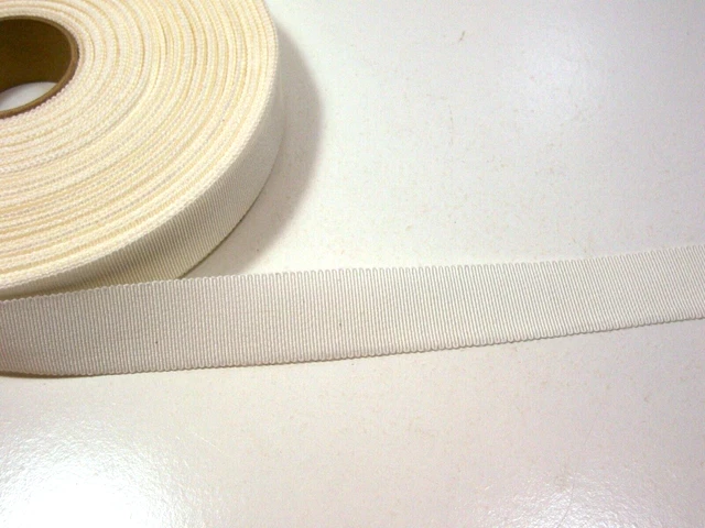 Schiff Ivory Grosgrain Ribbon 7/8 inch wide x 10 yards, Rayon Cotton, 1096