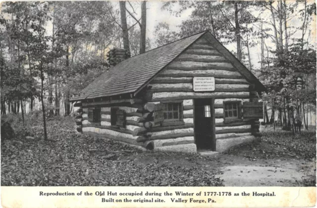 Reproduction of Old Hut Occupied As Hospital Valley Forge, Pennsylvania Postcard