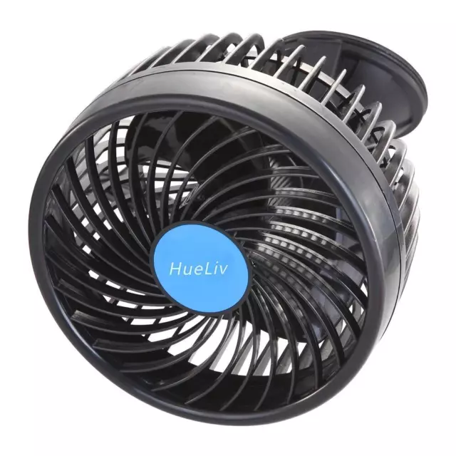 HueLiv 12V 6" Electric Cooling Fan with 360 Degree Adjustable Head for Car Truck