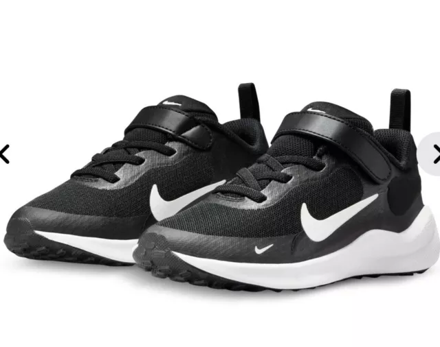 Nike Revolution 7 PSV [FB7690-003] Preschools Running  Black/White Size Us 8C