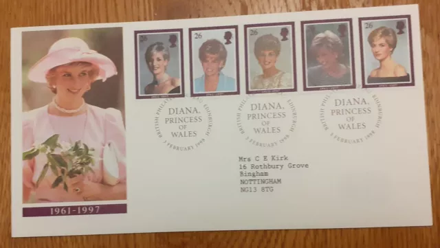 GB Stamps  First Day Cover  Diana Princess of Wales 3/2/1998 - Edinburgh