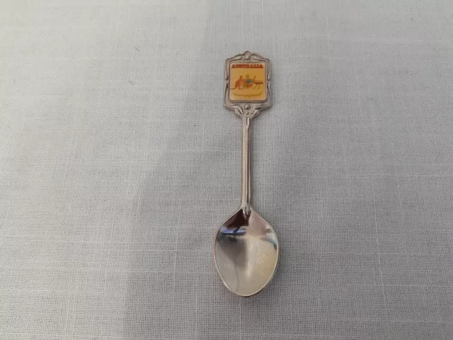 Vintage Small Collectable Silver Plated Spoon Kangaroo Emu Australian Decor