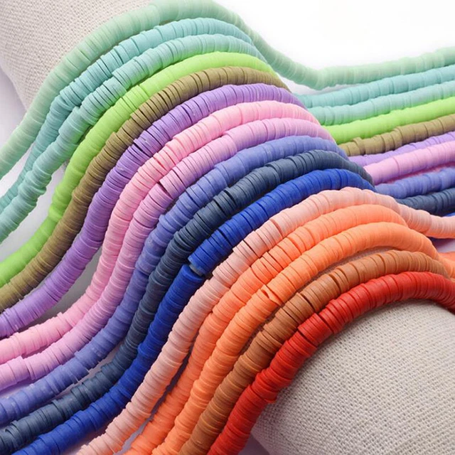 6mm Flat Round Polymer Clay Beads Loose Spacer Beads DIY Jewelry Making Findings