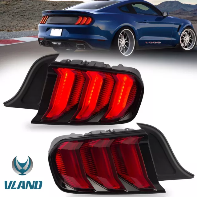 VLAND LED Heck Rückleuchten Rücklicht für Ford USA /EU Mustang GT 2015-2020 Paar