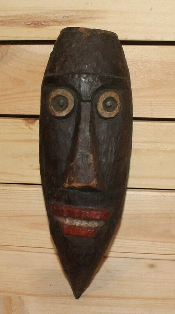 Masque Mural En Bois Sculpté à La Main, Motif âme Sœur/hibiscus - Commerce équitable
