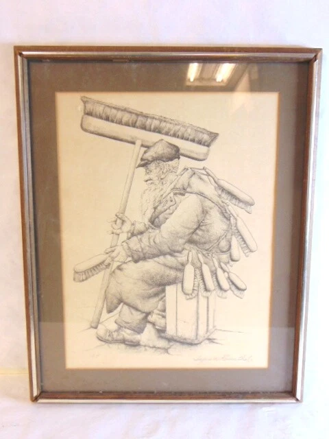 Vintage Seymour Rosenthal Listed Judaica Artist Proof Brushman Vintage Seymour Rosenthal Listed Judaica Artist Proof Brushman