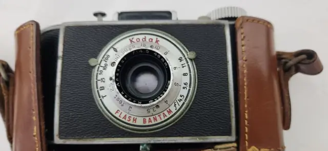 Kodak Flash Bantam Vintage Folding Camera W/ 48mm 4.5  with case