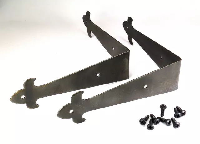 2 Decor Angle Brackets Corner Braces Big Iron Table Cabinet Corner Plates Trunk