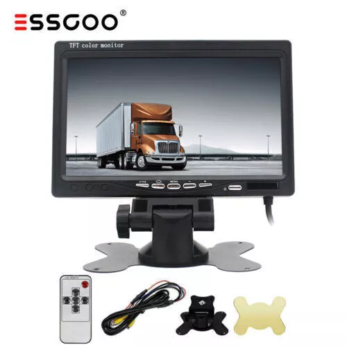 ESSGOO 7" Rear View TFT-LCD Monitor Display For Car Reverse Camera Truck Van Bus