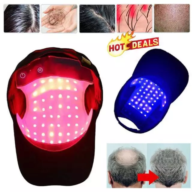 Laser&LED Rotlicht Therapie Cap Haarwachstum Nachwachsen Anti Haarausfall Hut