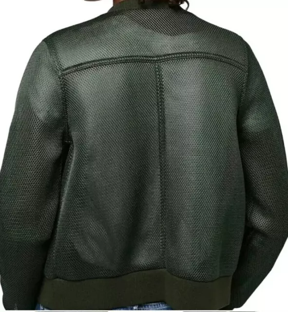TOPSHOP 'Airtex' black Bomber mesh Jacket Size 4 2