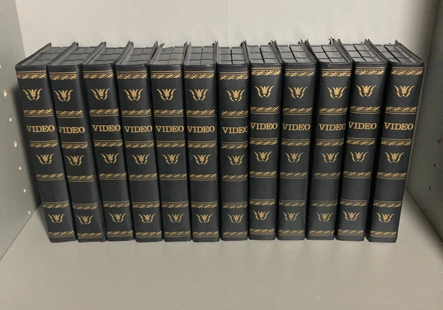 10 Stück KNOSTI VHS Videocassettenhüllen schwarz mit Goldfarbigem Aufdruck