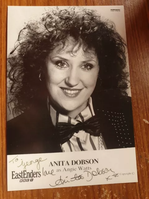 BBC EastEnders Angie Watts Hand Signed Cast Card Anita Dobson Autograph
