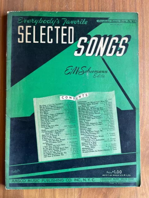 Everybody's Favorites Selected Songs Booklet E. M. Schumann Editor