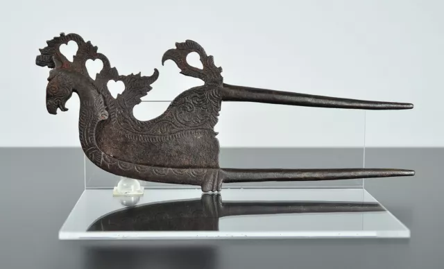Antique iron betel cutter in form of a horse w openwork mane, Madura, Indonesia
