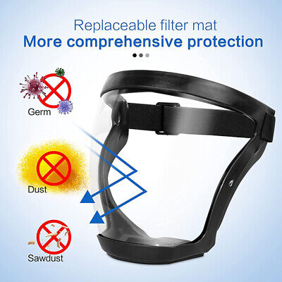 Full Face Protective Shield Anti-fog Clear Mask Safety Transparent Head Cover US 2