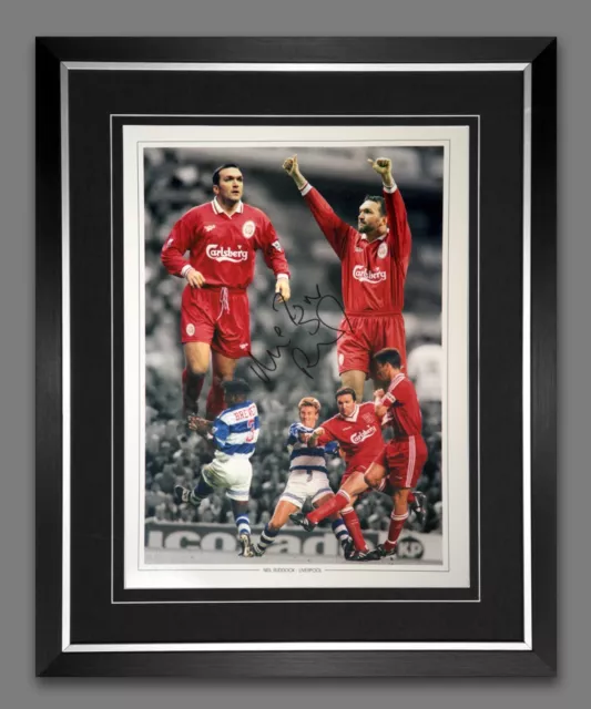 Neil Razor Ruddock Liverpool Fc Signed And Framed Football 12x16 Photograph