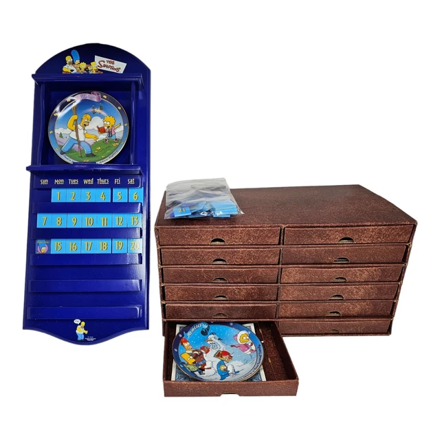 THE SIMPSONS BRADFORD Exchange 2003 Perpetual Calendar 12 Plate Set
