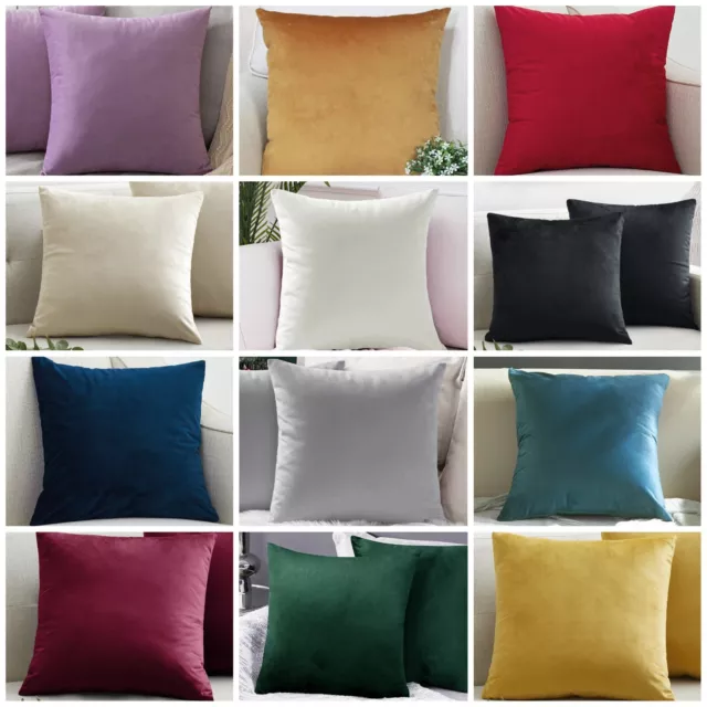 Velvet Cushion Covers Extra Soft Plush 18 X 18" Inch 45 x 45 cm - 17 Colours