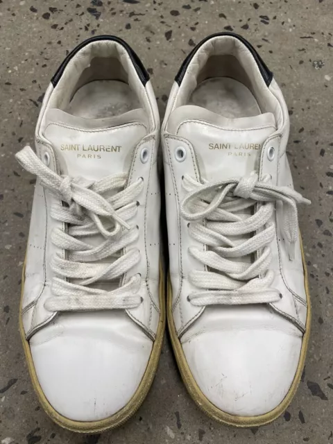 Saint Laurent YSL Court Classic White Women's Shoes Sneakers Leather 41