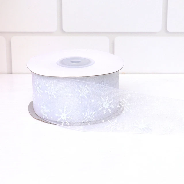 2x Weihnachten Baum Band Rot Band für Geschenk Verpackung Schneeflocke Band 8