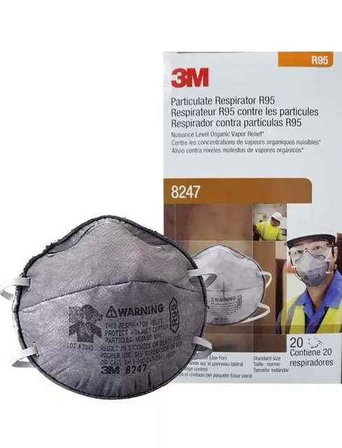 3M Particulate Respirator 8247 R95 -- Pack of 20