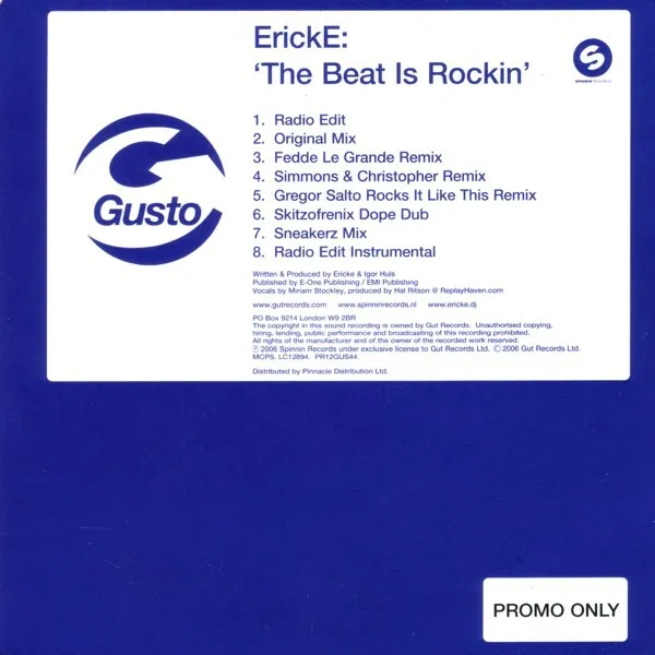 Erick E - The Beat Is Rockin' (CD, Maxi, Promo)