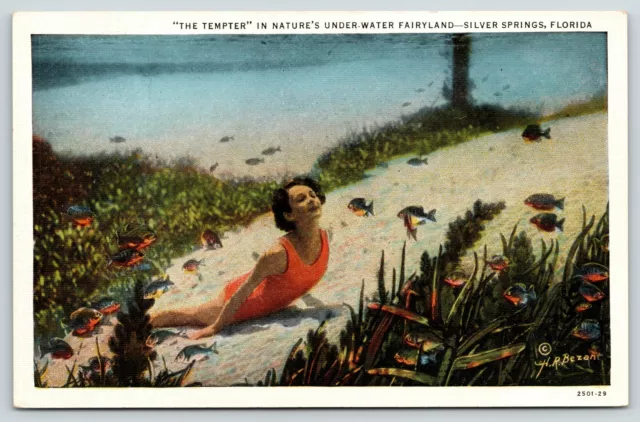 Silver Springs Florida~Bathing Beauty~Tempter in Under Water Fairyland~Fish~1929