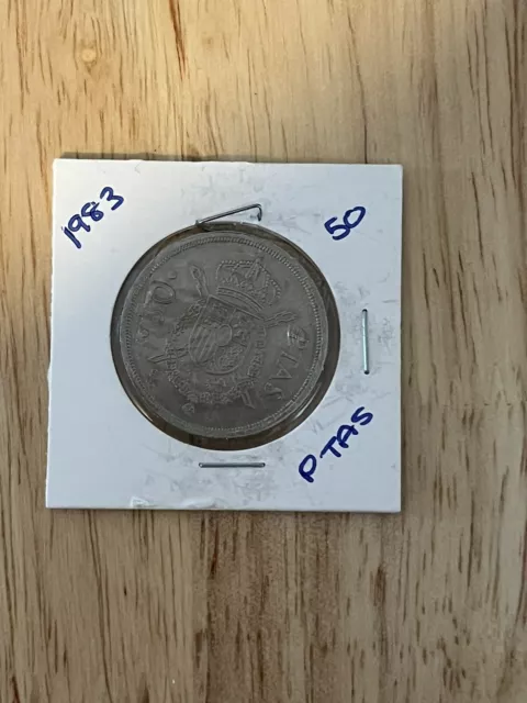 🧺Lovely 1983 Spanish 50 Peseta 🧺 50 Centim0S Espana Coin Juan Carlos🧺