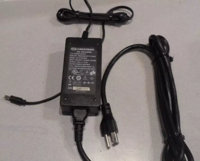 Crestron PW-2420RU 24V 2.5A AC ADAPTER Power Supply GT-21126-6024-YELLOW TIP