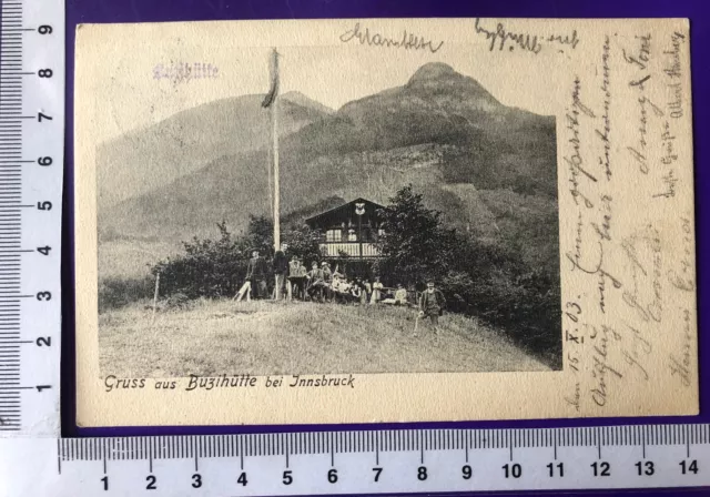 Österreich Gruss aus Buzihütte bei Innsbruck 1908 nach Regensburg