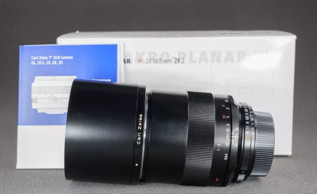 Carl Zeiss Makro-Planar T 100 mm F 2.0 ZF.2 Objektiv Nikon F Top Zustand OVP