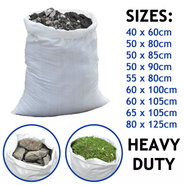 Woven Polypropylene Sacks Heavy Duty Rubble Waste Builders Bags Sand Bag PB