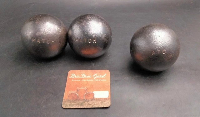 Triplette De Boules Obut Publicitaire ELBE - Vintage - Diamètre 73mm - Occasion