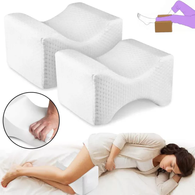 Knee Pillow Memory Foam Orthopedic Leg Pillow w/Washable Cover Relieve Knee Pain