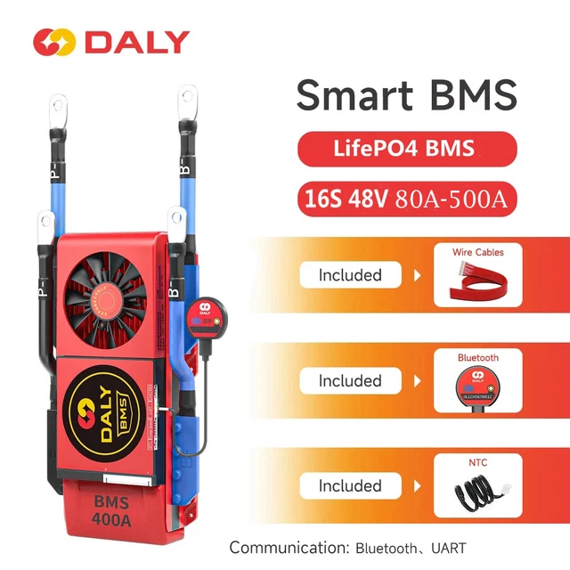 DALY LIFEPO4 48V 16S 80A-500A Smart BMS Battery Board with Bluetooth ...