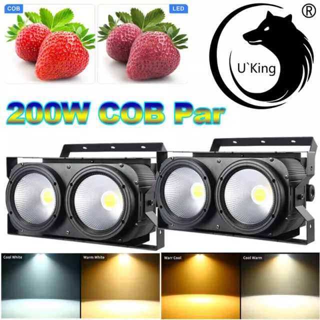 2x 200W COB LED Par Can DMX Audience Blinder Bühnenlicht Studio Theaterstrahler