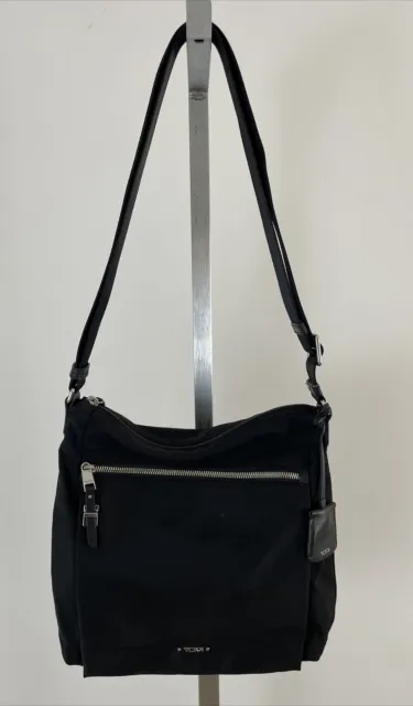 TUMI Voyager Canton Black Nylon Crossbody Bag With Leather Trim