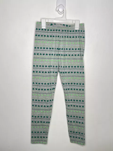 Cat & Jack St Patrick’s Leggings Girls Size Xl 14-16 Gray Elastic Waist Pull On