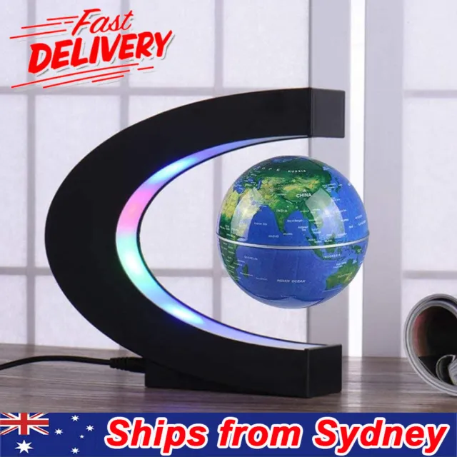 Magnetic Levitating Floating Rotating Globe World Map LED Lamp Light Education